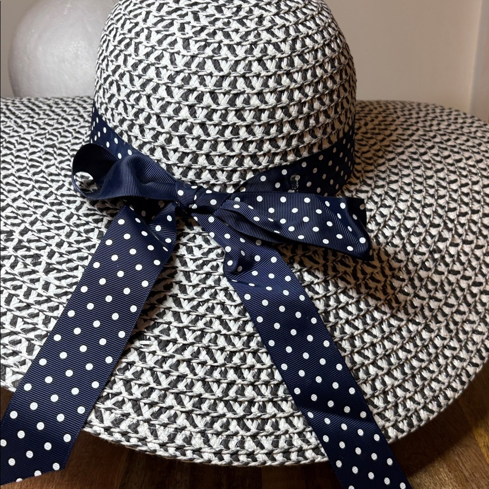 Mr Buho Navy Paper Straw Wide Brimmed Hat One Size - Picture 4 of 8